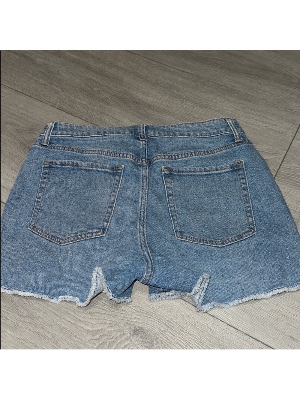 wild fable Blue Distressed Denim Shorts with Crochet Accent size 10 - Picture 5 of 8